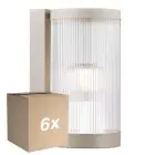 Opakowanie 6x Nordlux Coupar Światło Ścienne Aluminium Sanded | IP54 - Nadaje Się Do E27