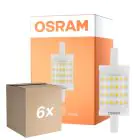 Opakowanie 6x Osram LED R7s 78mm Przezroczysty 9.5W 1055lm - 827 Bardzo Ciepła Biel | Ściemnianie - Zamienne 75W