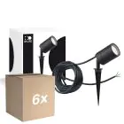 Opakowanie 6x D'Lite Kolec Światło Fuse Kabel Zasilający Czarny | IP65 - Nadaje Się Do 1x GU10 | incl. cable 2 Meter
