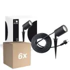 Opakowanie 6x D'Lite Kolec Światło Fuse Kabel Zasilający Czarny | IP65 - Nadaje Się Do 1x GU10 | incl. cable 2 Meter