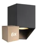 Opakowanie 6x Nordlux Nico Światło Ścienne Plac Aluminium Czarny | Nadaje Się Do 1x GU10