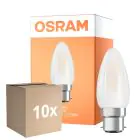 Opakowanie 10x Osram LED B22D świeca Włókno Matowy 4W 470lm - 827 Bardzo Ciepła Biel | Zamienne 40W