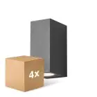 Opakowanie 4x D'Lite Światło Ścienne Vrebos Czarny Up & Down | IP54 - Nadaje Się Do 2x GU10