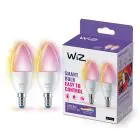 Podwójny pakiet 2x WiZ Smart LED E14 Świeca Matowy 5W 470lm | Najlepsze Renderowanie Kolorów - Ściemnianie - Zamienne 40W