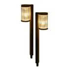 Podwójny pakiet 2x Interlight Kolec Światło Solar Ogród Latarnia Czarny 1W 40lm - 830 Ciepła Biel | incl. Akumulator