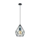 Eglo Lampa Wisząca Carlton Stal Czarny | IP20 - Nadaje Się Do 1x E27 