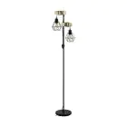 Eglo Lampa podłogowa Townshend 5 Stal Drewno Czarny | IP20 - Nadaje Się Do 2x E27 