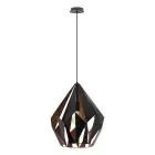 Eglo Lampa Wisząca Carlton 1 Czarny, Miedź | Nadaje Się Do E27