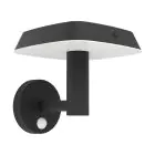 Eglo Światło Ścienne Dreoli Solar Czarny 8W 970lm - 830 Ciepła Biel | IP65 - Czujnik Ruchu